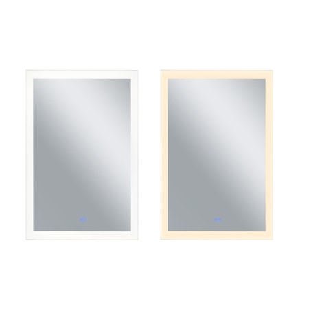 Cwi Lighting Abigail Rectangle Matte White LED 30 in. Mirror 1233W30-49